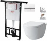 ALCADRAIN Jádromodul - předstěnový instalační systém s bílým/ chrom tlačítkem M1720-1 + WC LAUFEN PRO + SEDÁTKO AM102/1120 M1720-1 LP3