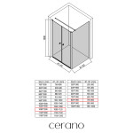 CERANO - Sprchový kout Antelo L - L/P - 6 mm - černá matná, transparentní sklo - 108x80 - otočný CER-666283