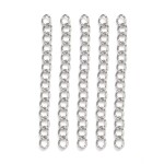 Prodlužovací řetízek z nerezové oceli - platinový - 4 cm x 3 mm - 1 ks