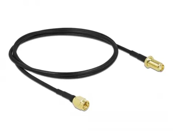 DeLock Kabel SMA (M) - SMA (F) LMR/CFD100 0.9m černá (90447)