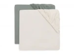 Jollein Prostěradlo napínací 120x60 cm Sea Green/Ivory 2 ks (2511-507-68116)
