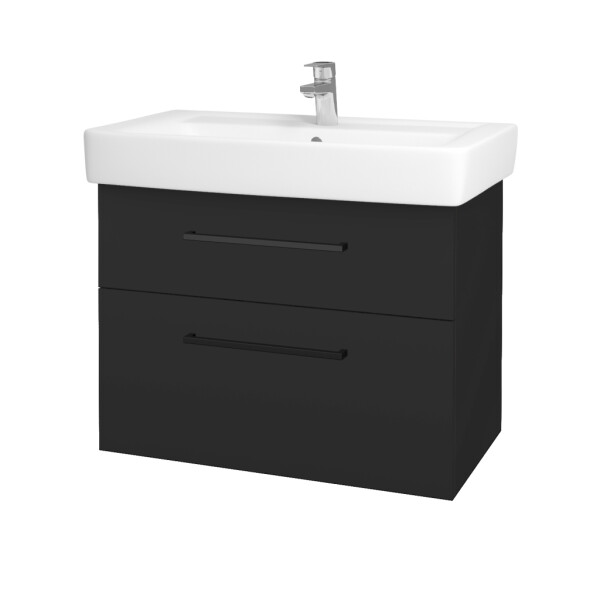 Dřevojas - Umyvadlová skříňka Q MAX SZZ2 80 - N03 Graphite / Úchytka T06 / N03 Graphite 198695H