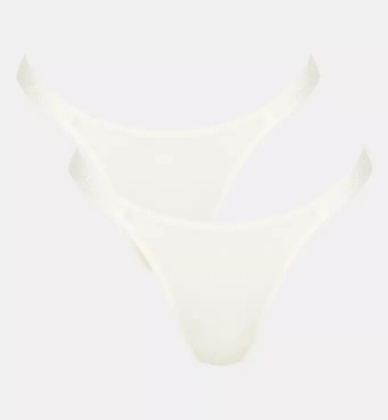 Dámská tanga GO Casual Tiny tanga 2P - WHITE - ecru 00GZ - SLOGGI WHITE XS