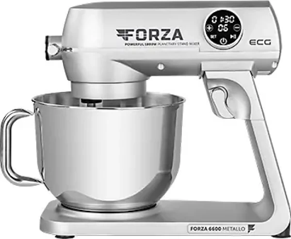 ECG FORZA 6600 Metallo Argento / kuchyňský robot / 1800 W / nerez mísa 6.5 L / 10 rychlostí (100001760502)