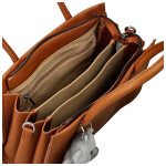 Módní dámská koženková kabelka do ruky Armin, hnědá