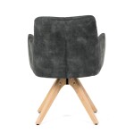 Židle jídelní, otočný mechanismus 360°, taštičkové pružiny v sedáku, tmavě zelená látka, noha masiv dub