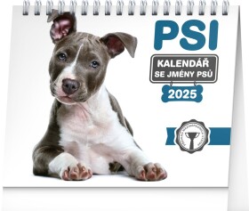 Kalendář 2025 stolní: Psi - se jmény psů, 16,5 × 13 cm
