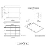CERANO - Sprchová vanička obdélníková Loro - litý mramor - bílá matná - 120x80x3,5 CER-413609