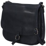 Trendy dámská koženková crossbody kabelka Gergana, tmavě modrá