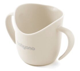 BabyOno ergonomický tréninkový hrneček s oušky Flow 6m+ barva: béžový