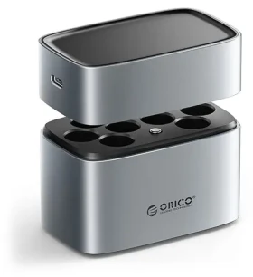 Orico EV8 stříbrná / Nabíječka baterií / AA lithiové baterie / úložný box