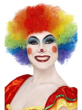 Barevná kudrnatá paruka Crazy Clown 42088