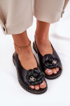 Kožené Ploché Sandály S Dekorací CheBello 4642 Černé 38