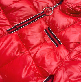 Červená dámská bunda s ozdobnými lampasy model 17673018 Červená S (36) - Ann Gissy