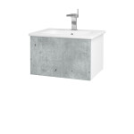 Dřevojas - Koupelnová skříňka VARIANTE SZZ 60 (umyvadlo Euphoria) - N01 Bílá lesk / D01 Beton 159344