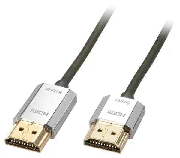 Lindy CROMO Slim šedá / HDMI kabel / High Speed Ethernet / 3 m / 4K 60 Hz (41675)