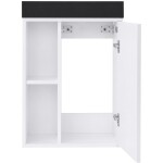 CERANO - Umyvadlová skříňka pro WC Sofia - bílá matná + umyvadlo z litého mramoru Sofia - černá matná - 50x70x25 CER-455058