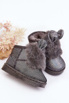 Dětské zimní boty s kožešinovou výplní a ušima šedé Betty 21