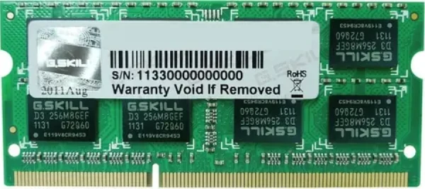 G.Skill SO-DIMM DDR3L 4GB / 1x4GB / SO-DIMM / DDR3 / 1600MHz / CL9-9-9-28 / 1.35V (F3-1600C9S-4GSL)