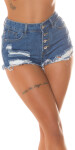 Sexy used look Highwaist Jeans Shorts lightblue L