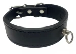 Huhubamboo Exclusive obojek černý XS / Obojek pro psy / Rozšířený / 24 mm x 22-27 cm / hovězí kůže (355517)