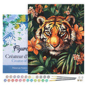 Malování podle čísel - Tropický Tygr 40x50cm na rámu