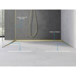 MEXEN - Line-B spádová lišta pro sklo 120 cm levá, zlato szczotka 185504120L