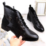 Filippo W PAW478A černé lakované zateplené boty s krokodýlem 38