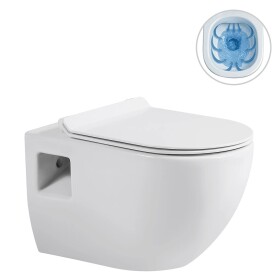 CERANO WC závěsné Dure, Rimless + Slim/UF sedátko - bílá lesklá - 51x35 cm