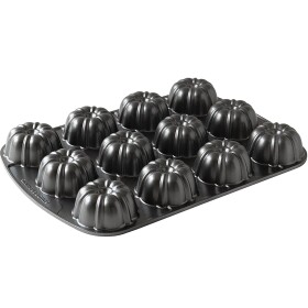 Nordic Ware forma na 12 báboviček Bundt stříbrná 12x60 ml - Nordic Ware Hliníková forma Brownie Silver, stříbrná barva, kov