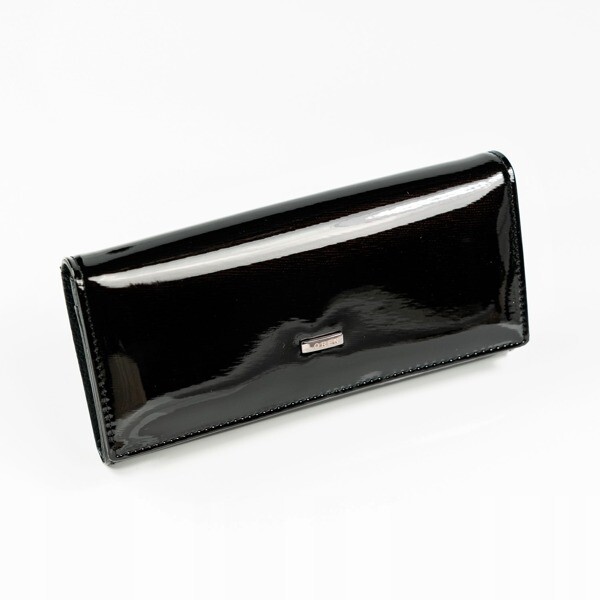 Matná dámská peněženka Alexie, černý lak