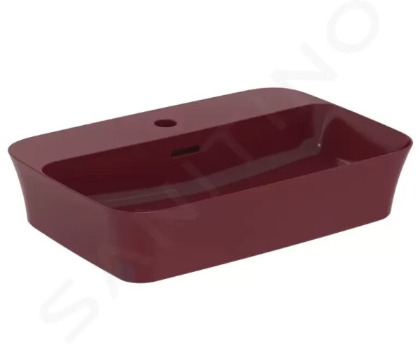 IDEAL STANDARD - Ipalyss Umyvadlo na desku, 550x380 mm, s přepadem, otvor pro baterii, Pomegranate E2077V6