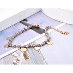 Perlový náramek Maccia - chirurgická ocel, perla, srdce, Zlatá 16 cm + 4 cm (prodloužení)