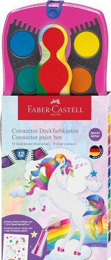 Faber-Castell, 125002, Connector, sada vyměnitelných vodových barev, limitovaná edice jednorožec, 12 ks