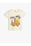 Koton T-Shirt New York City Printed Short Sleeve Crew Neck Cotton