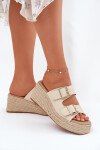 Dámské Klapky Na Klínu S Pletením A Přezkami Béžové Pasinea 40