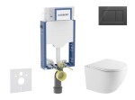 GEBERIT - Kombifix Set předstěnové instalace, klozetu Oudee a sedátka softclose, tlačítko Sigma20, černá lesk/černá mat SANI15CA5147