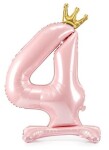Balónek číslo 4 stojící růžový s korunkou 84 cm Balónek číslo 4 stojící růžový s korunkou 84 cm