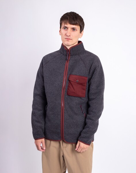 Fjällräven Vardag Pile Fleece M 030-352 Dark Grey-Maroon S