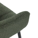 Židle jídelní, zelená látka, černý kov