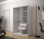 Šatní skříň Abi Jodelka Barva korpusu: Černá, Rozměry: 120 cm, Dveře: Bílá mat