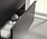 CERANO - Koupelnová skříňka Velora - černá matná, úchytka černá + umyvadlo z lit. mramoru Vita - bílá matná - 100x63x46,5 CER-8050BD84016