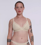 Dámská podprsenka GO Ribbed R Bralette - GRAY - sv. béžová M013 - SLOGGI GRAY L