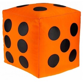 FRONTI Dětský taburet KOSTKA 35 cm - oranžová + černá