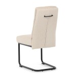 Židle jídelní, taštičkové pružiny v sedáku, madlo na opěráku, krémová látka, černý kov