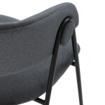 Židle jidelní, šedá látka, černá kovová noha