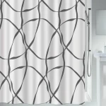 Spirella RIBBON sprchový závěs motiv stuhy 120 x 200 cm bílý / polyester