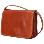 Dámská kožená crossbody taška v pevném provedení Silvia, koňaková