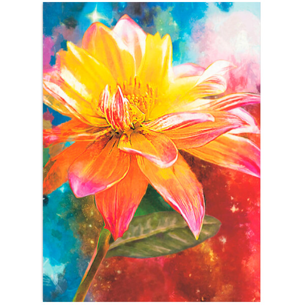 Antistresové omalovánky TSvetnoy TSvetnoy, LG228e, Diamond painting - diamantové malování, 40 x 50 cm, Oranžová lilie