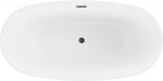MEXEN/S - Eris volně stojící vana 170 x 80, bílá, sifon a přepad černá 53441708000-70